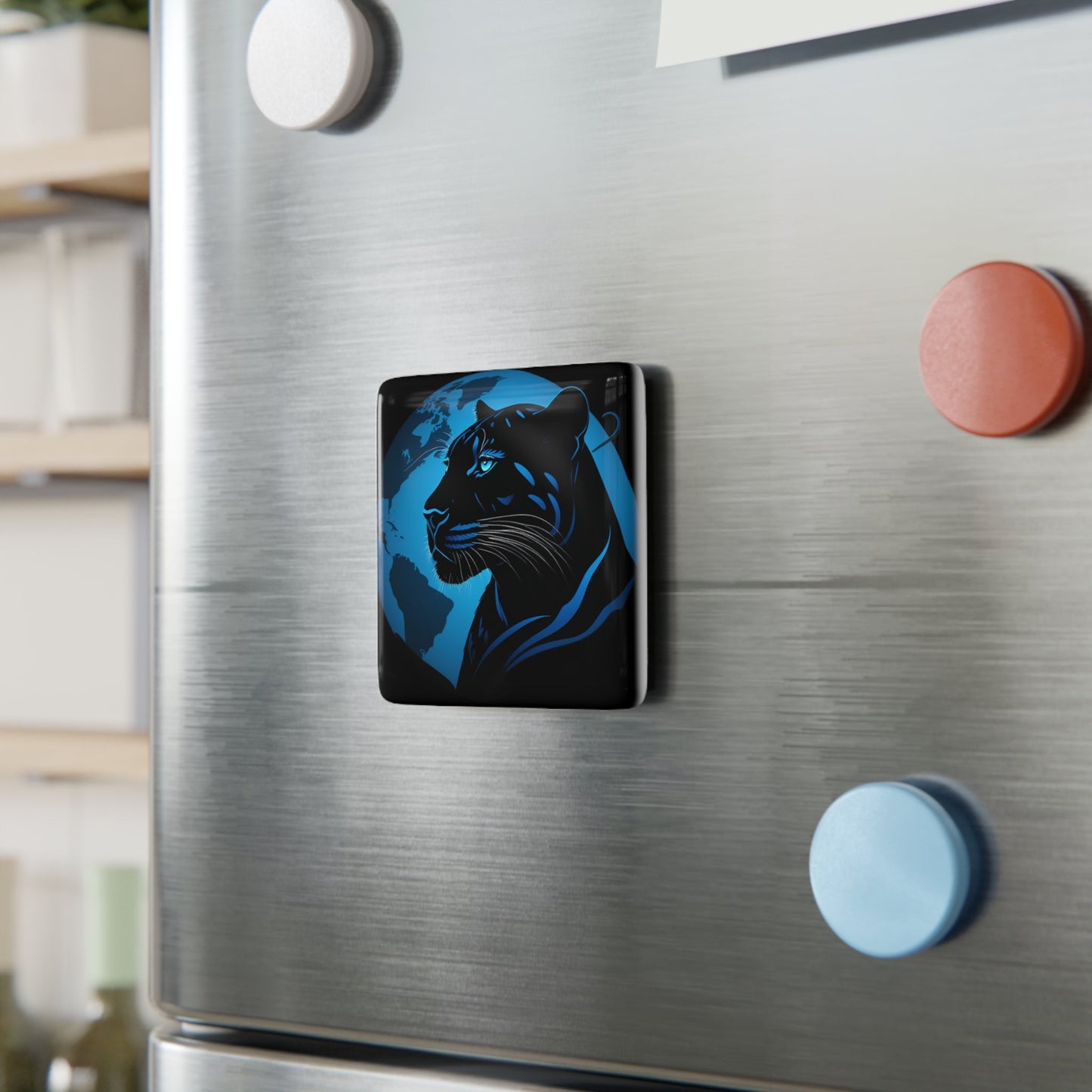 Back Panther Fridge Magnet - Colorwink