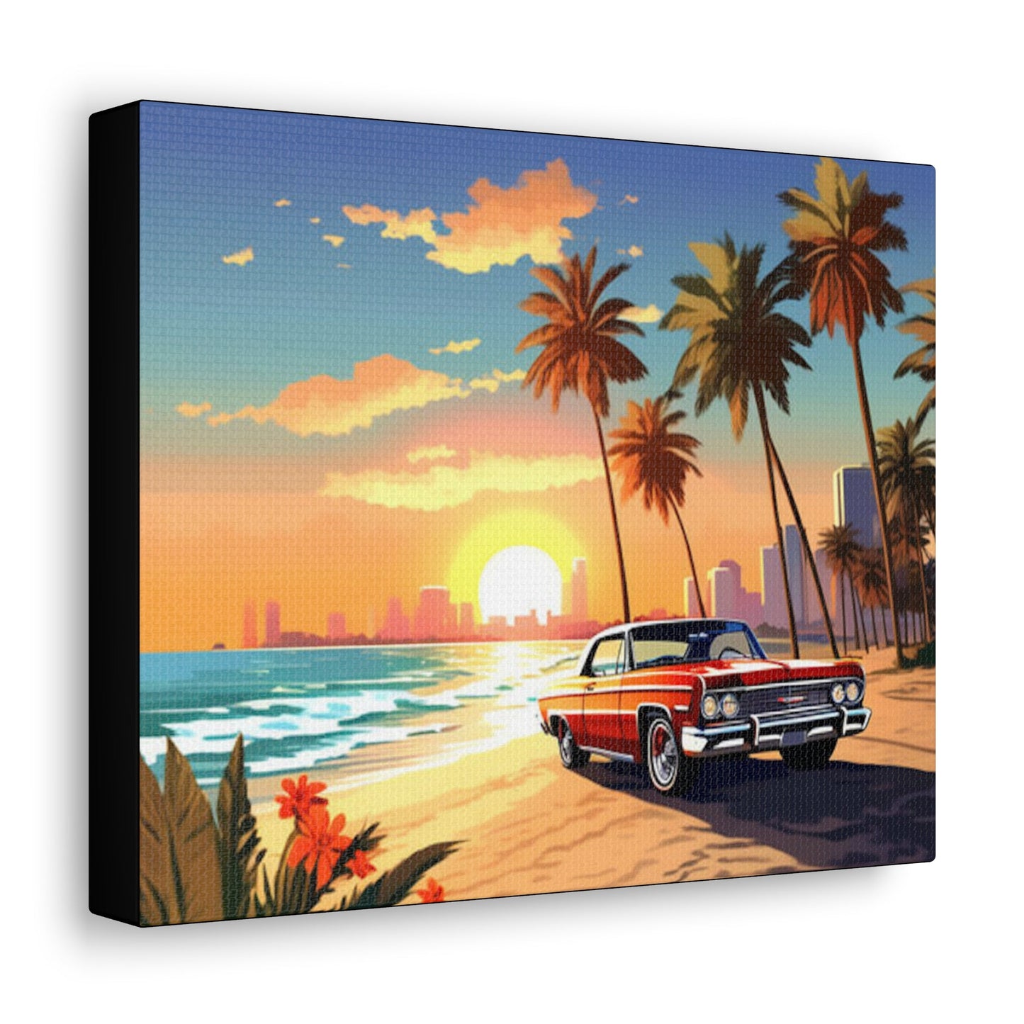 Beach Sunset Art Canvas - Colorwink