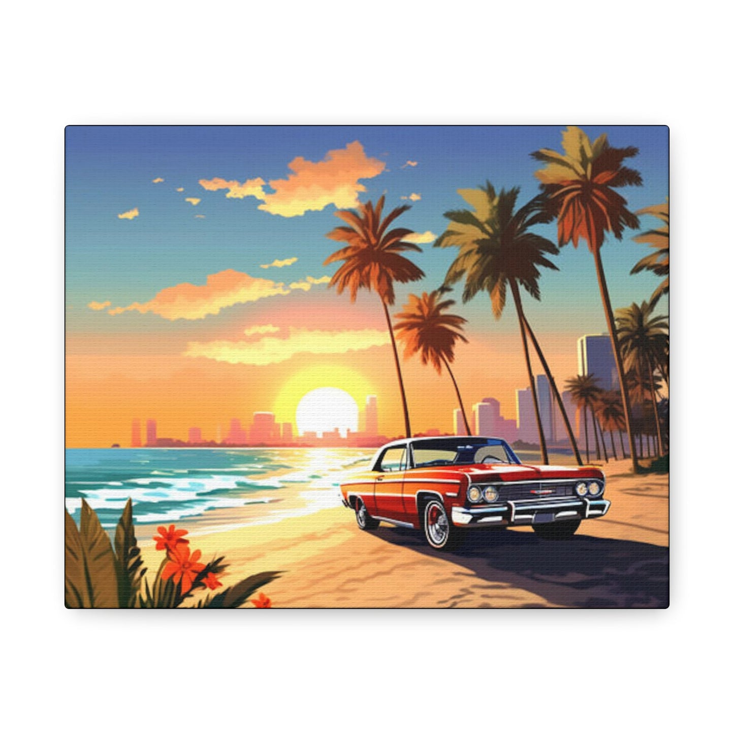 Beach Sunset Art Canvas - Colorwink