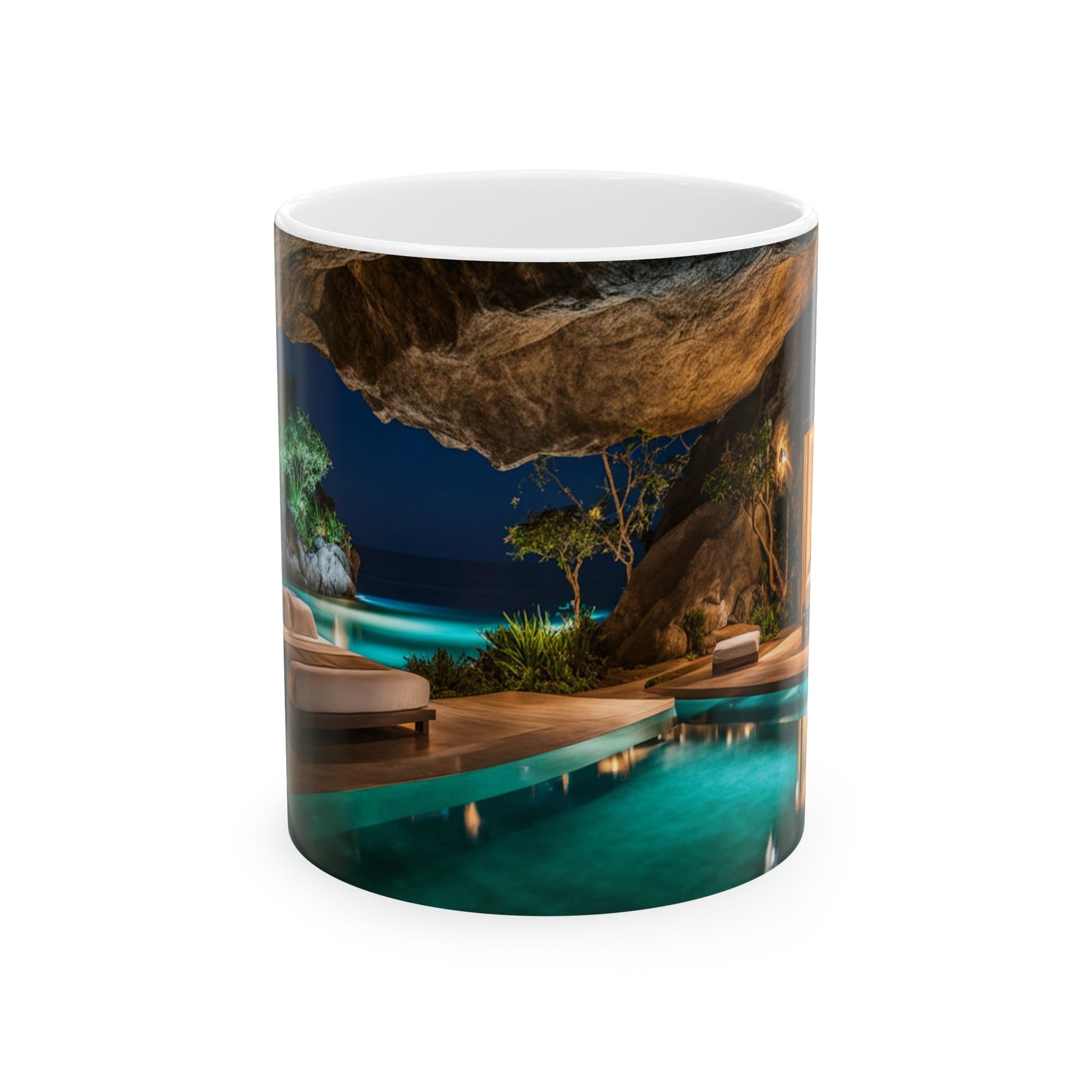 Bedroom inside a Cave Coffee Mug - Colorwink