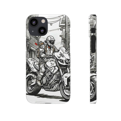 Biker Black & White Cartoon Art Snap Case - Colorwink