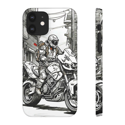 Biker Black & White Cartoon Art Snap Case - Colorwink