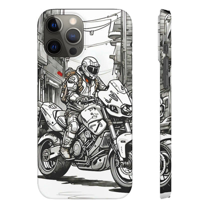 Biker Black & White Cartoon Art Snap Case - Colorwink