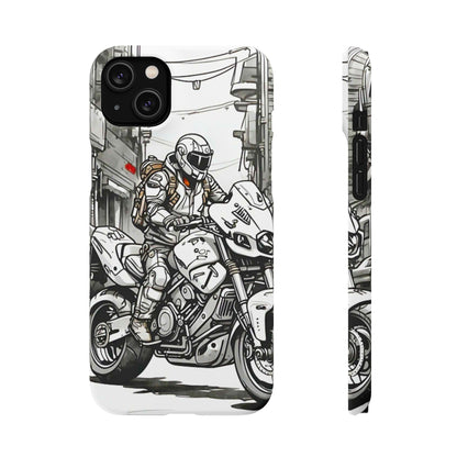 Biker Black & White Cartoon Art Snap Case - Colorwink