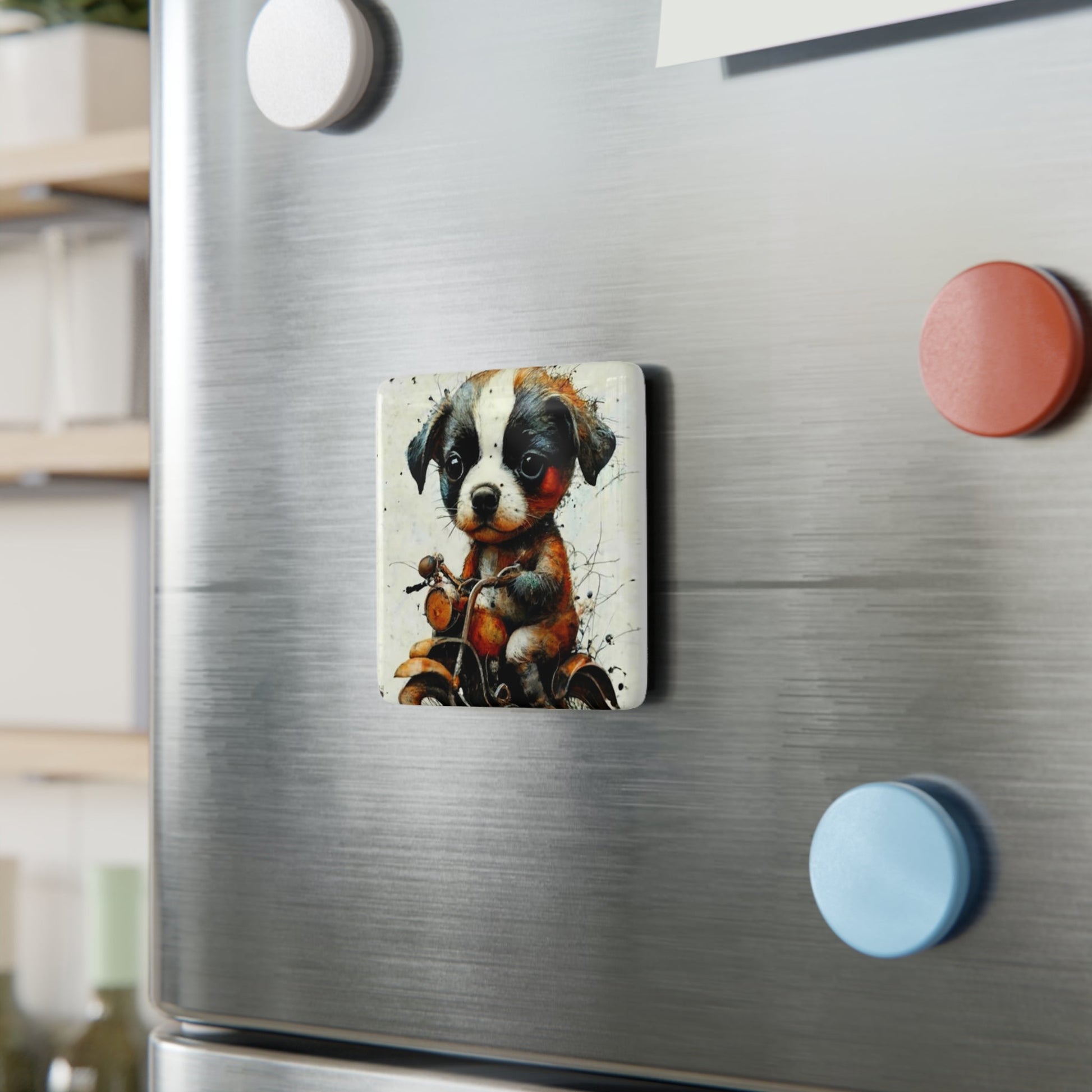 Biker Doggo Fridge Magnet - Colorwink