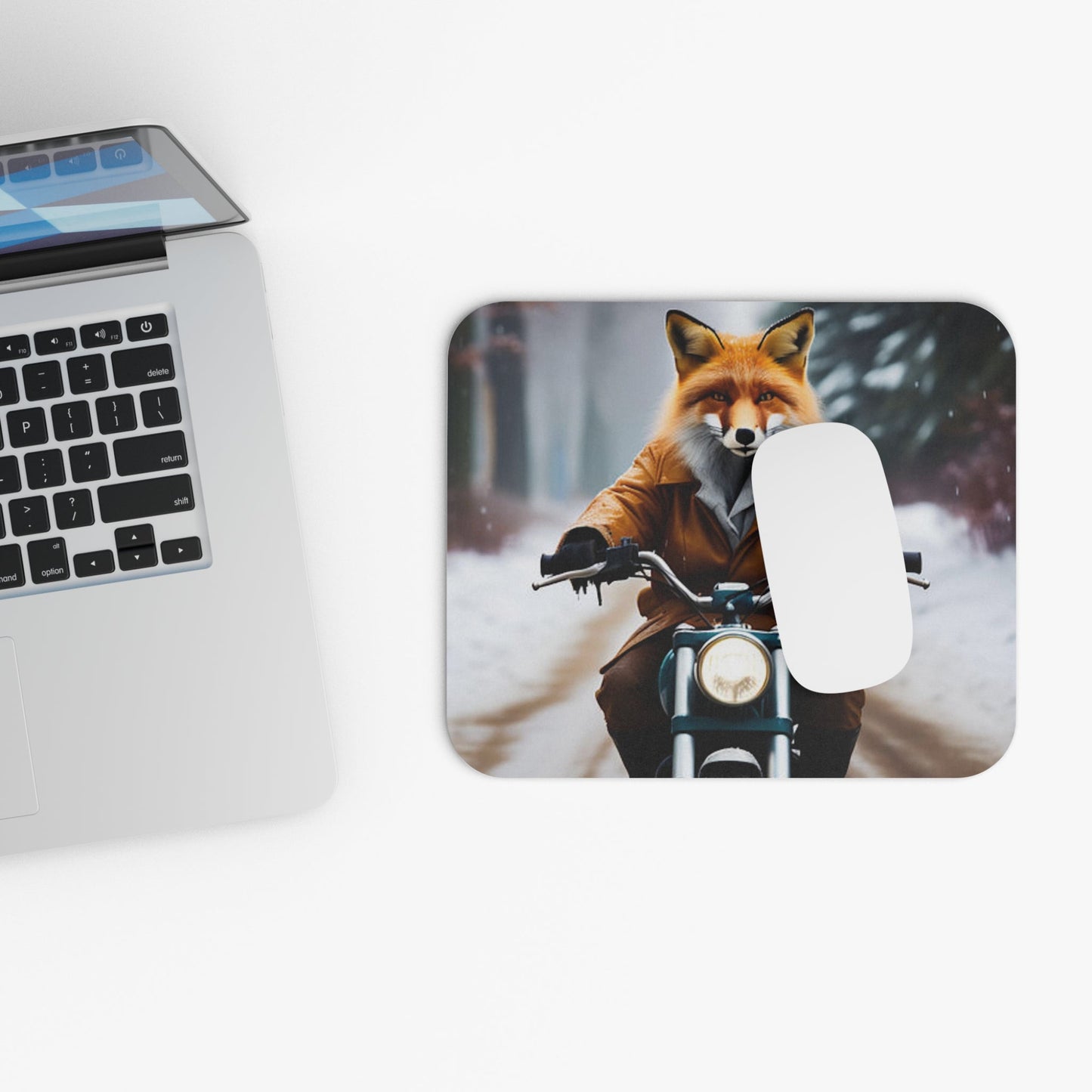 Biker Fox Mouse Pad - Colorwink