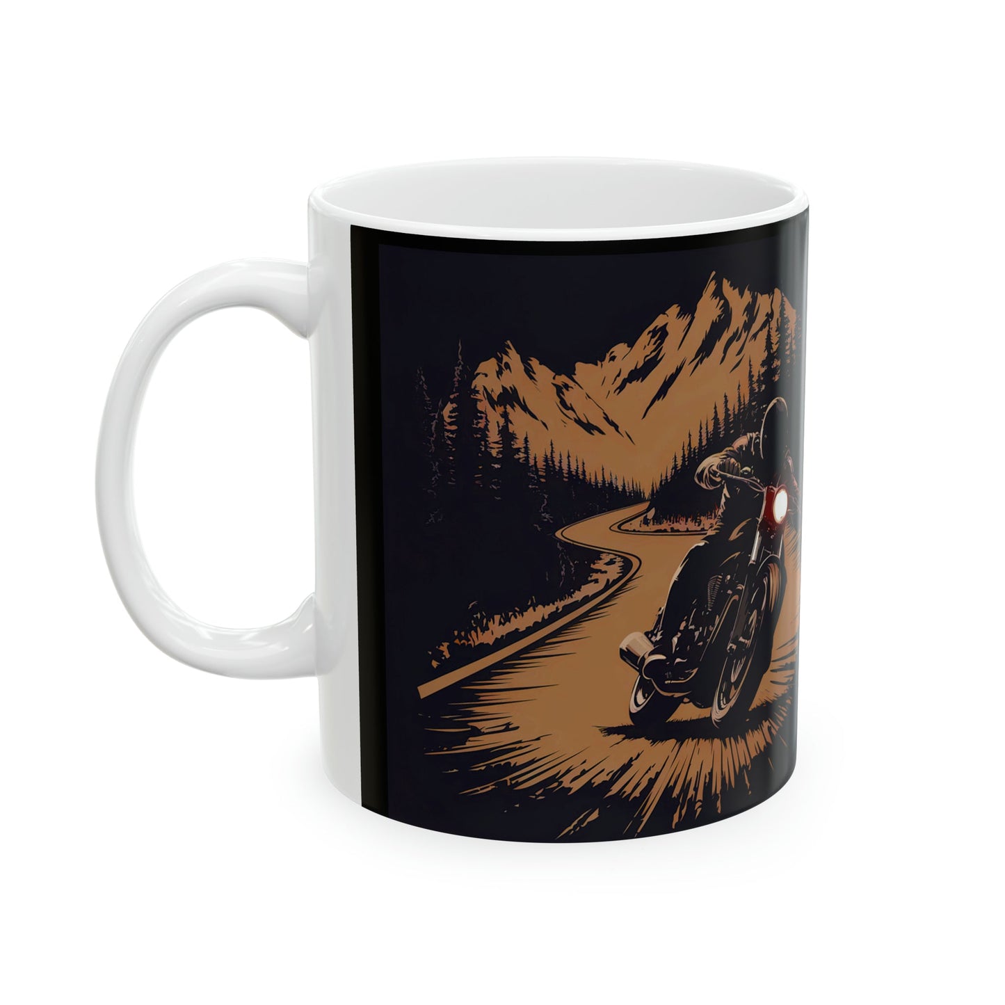 Biker On Mountain Pass Mug - Colorwink