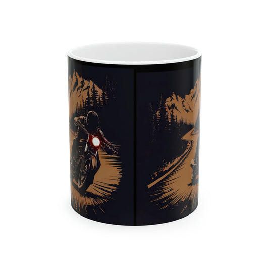 Biker On Mountain Pass Mug - Colorwink