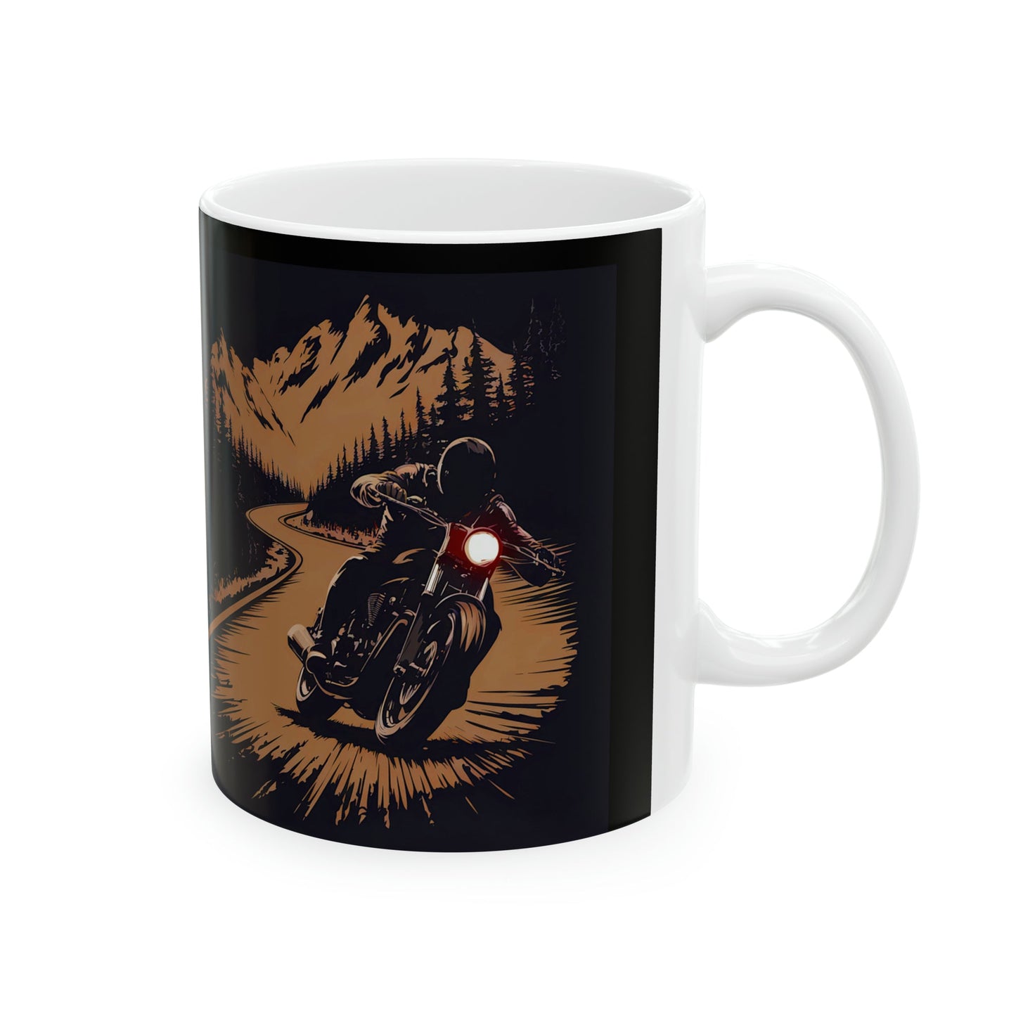 Biker On Mountain Pass Mug - Colorwink