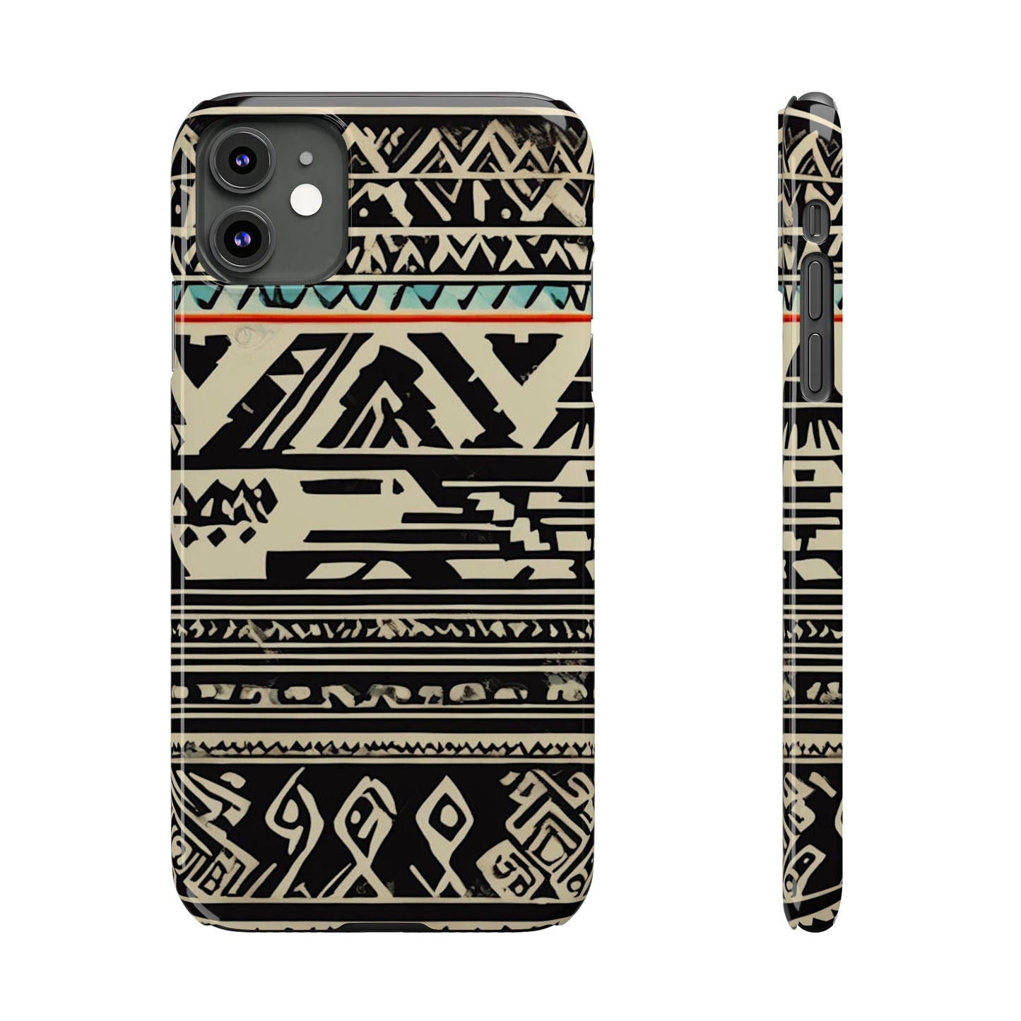 Black and White Pattern Slim Phone Case - Colorwink