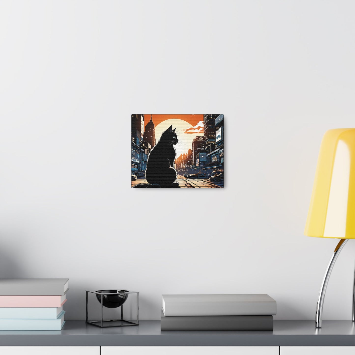 Black Cat Mural Art Canvas - Colorwink