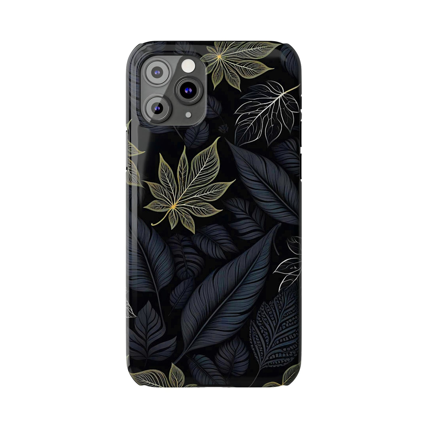 Black leaf Pattern Slim Phone Case - Colorwink