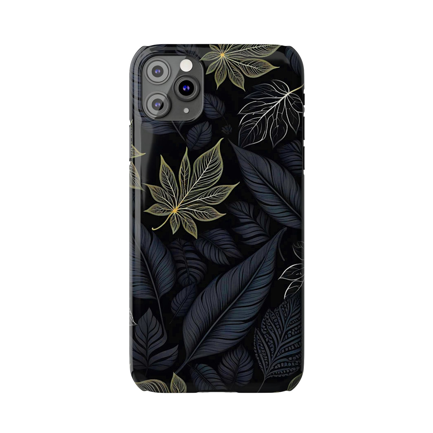 Black leaf Pattern Slim Phone Case - Colorwink