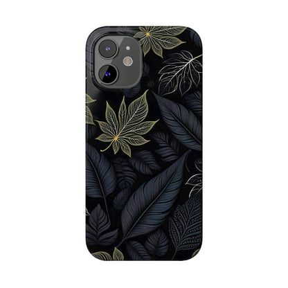 Black leaf Pattern Slim Phone Case - Colorwink