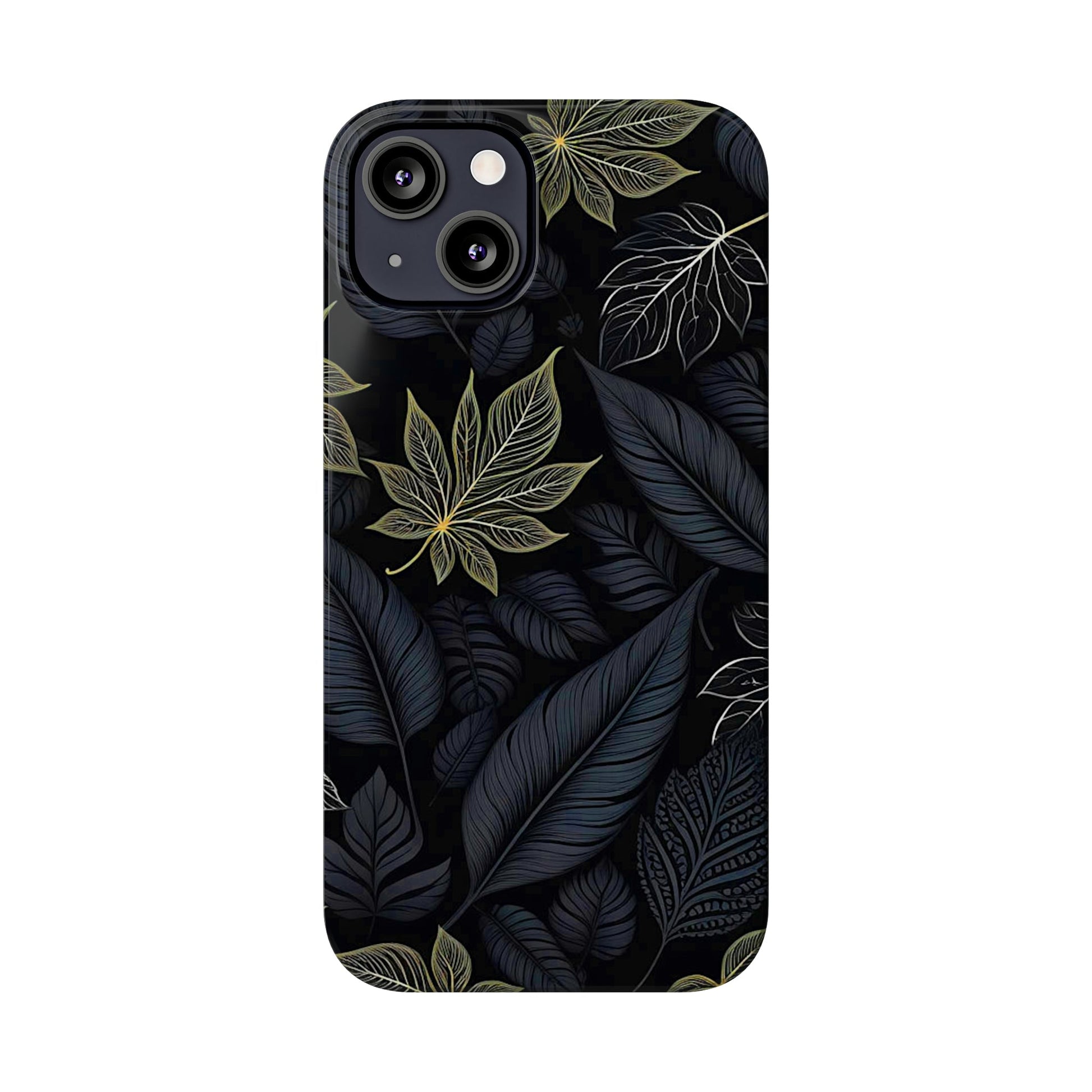 Black leaf Pattern Slim Phone Case - Colorwink