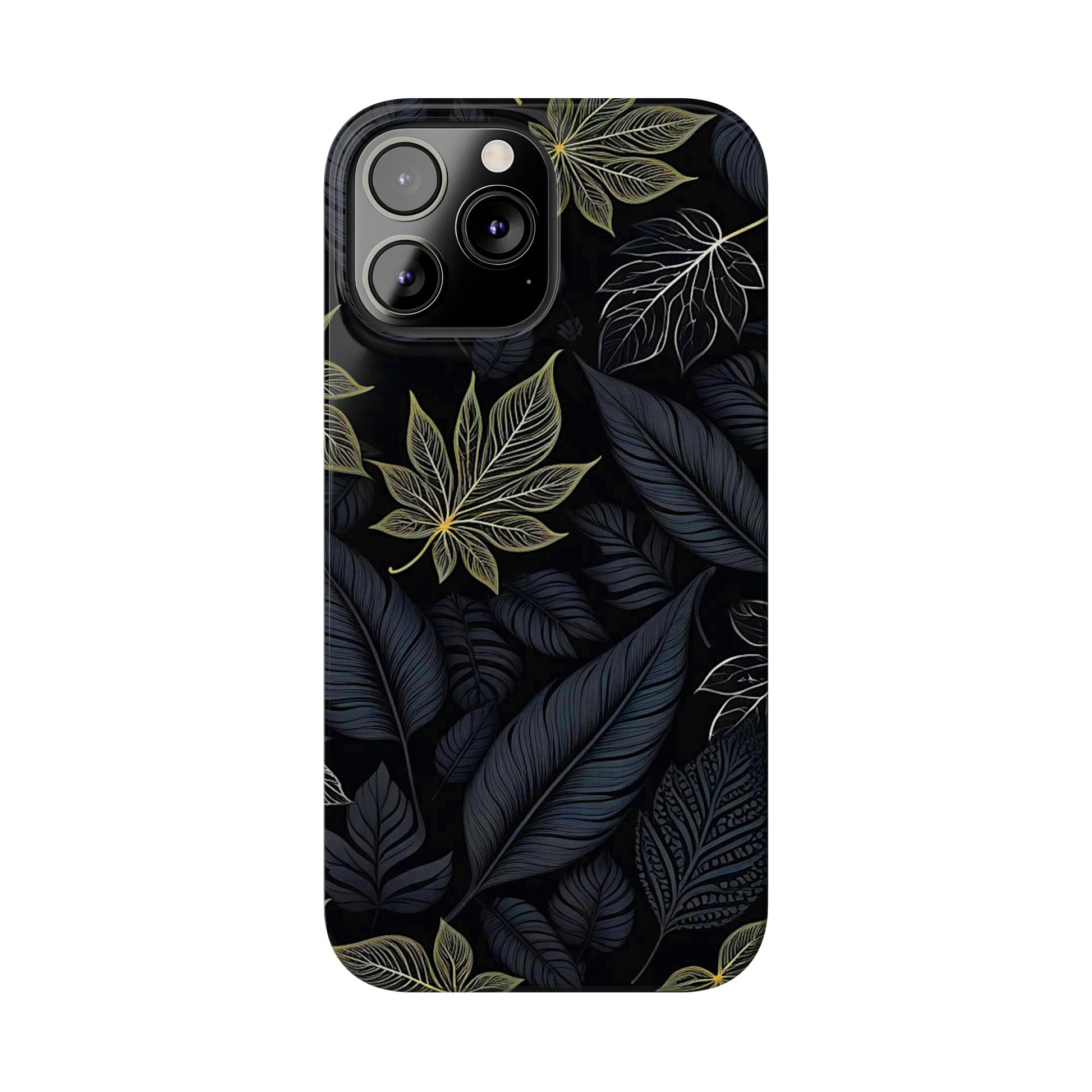 Black leaf Pattern Slim Phone Case - Colorwink