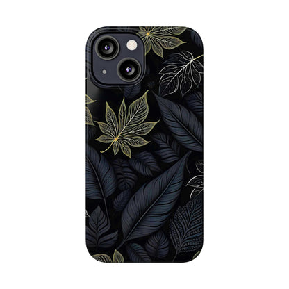 Black leaf Pattern Slim Phone Case - Colorwink