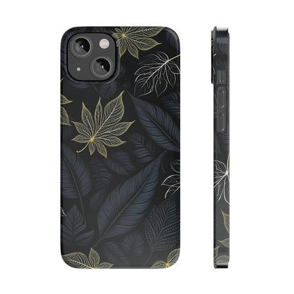 Black leaf Pattern Slim Phone Case - Colorwink