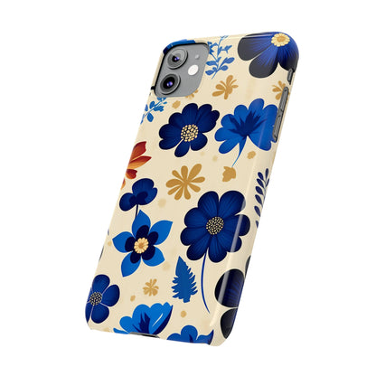 Blue Flower Pattern Slim Phone Case - Colorwink