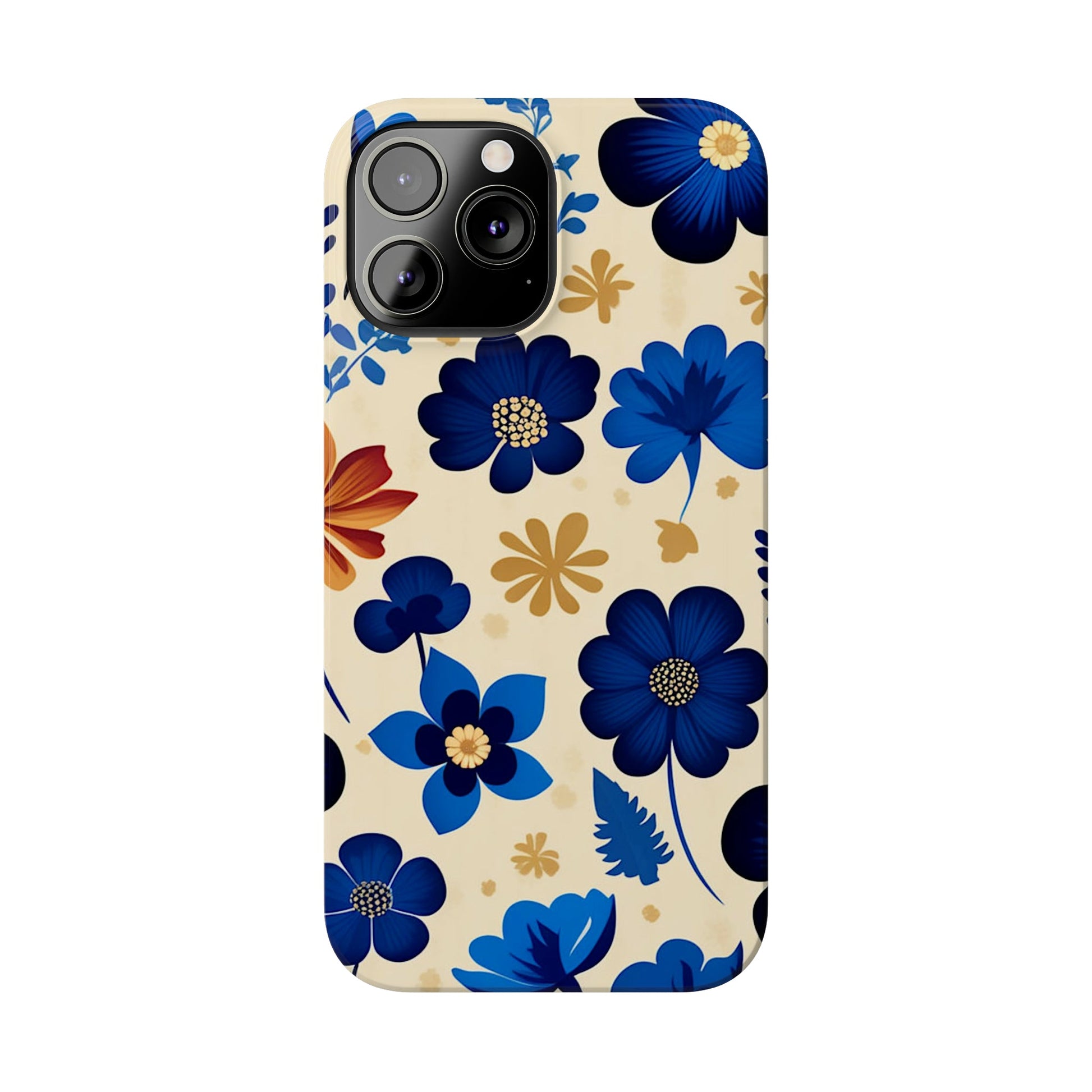 Blue Flower Pattern Slim Phone Case - Colorwink