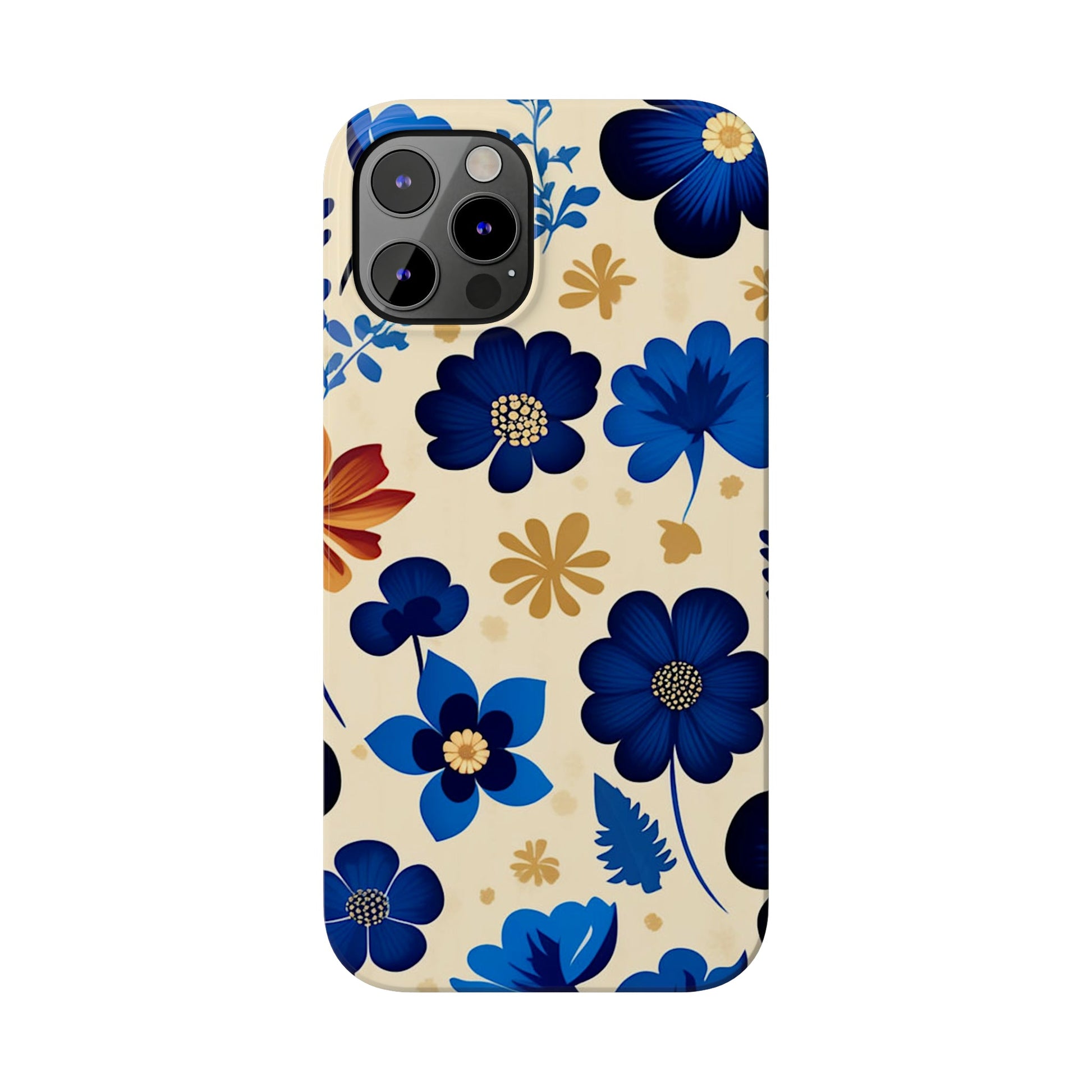 Blue Flower Pattern Slim Phone Case - Colorwink