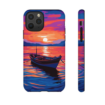 Boat With Sunset Tough Case - Colorwink