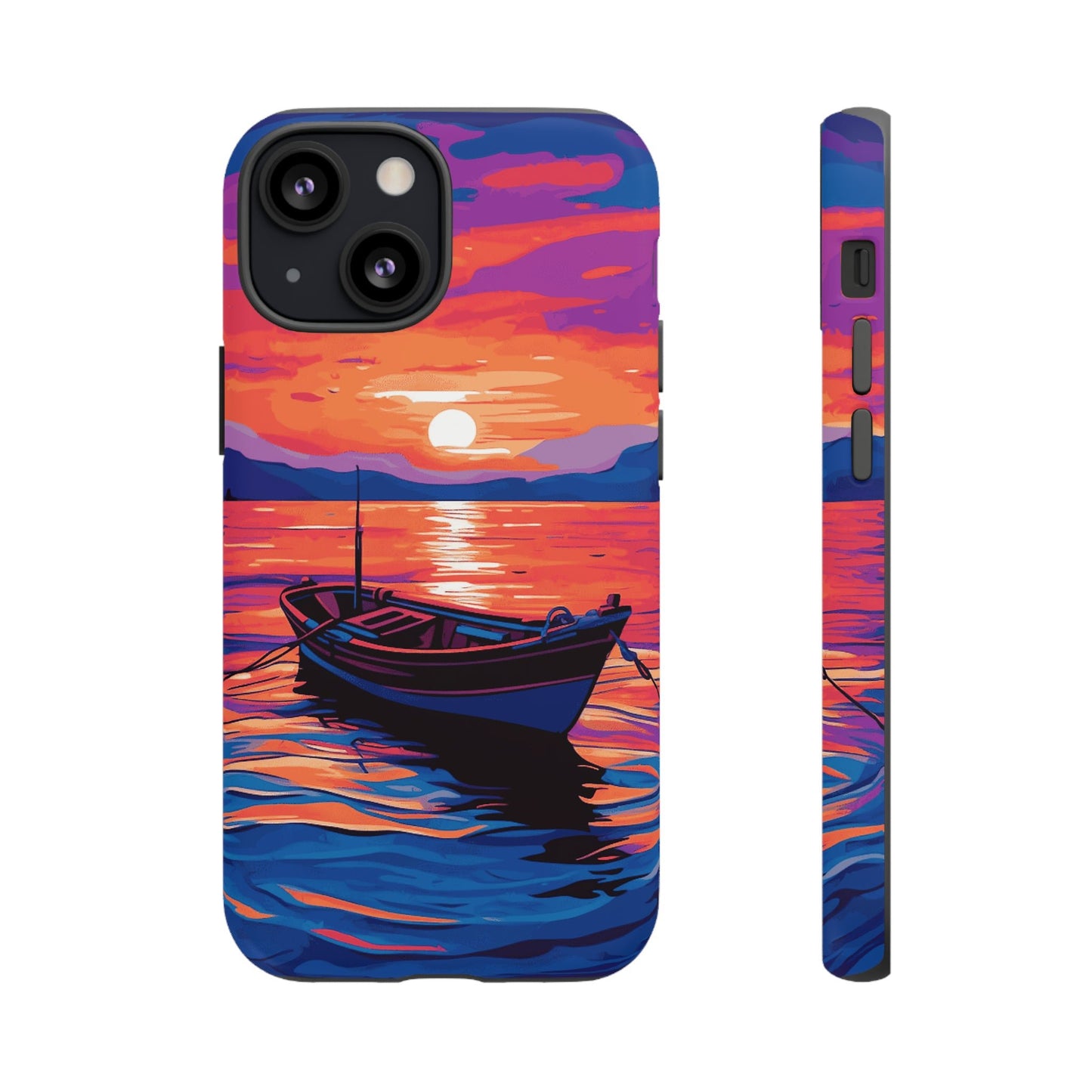 Boat With Sunset Tough Case - Colorwink