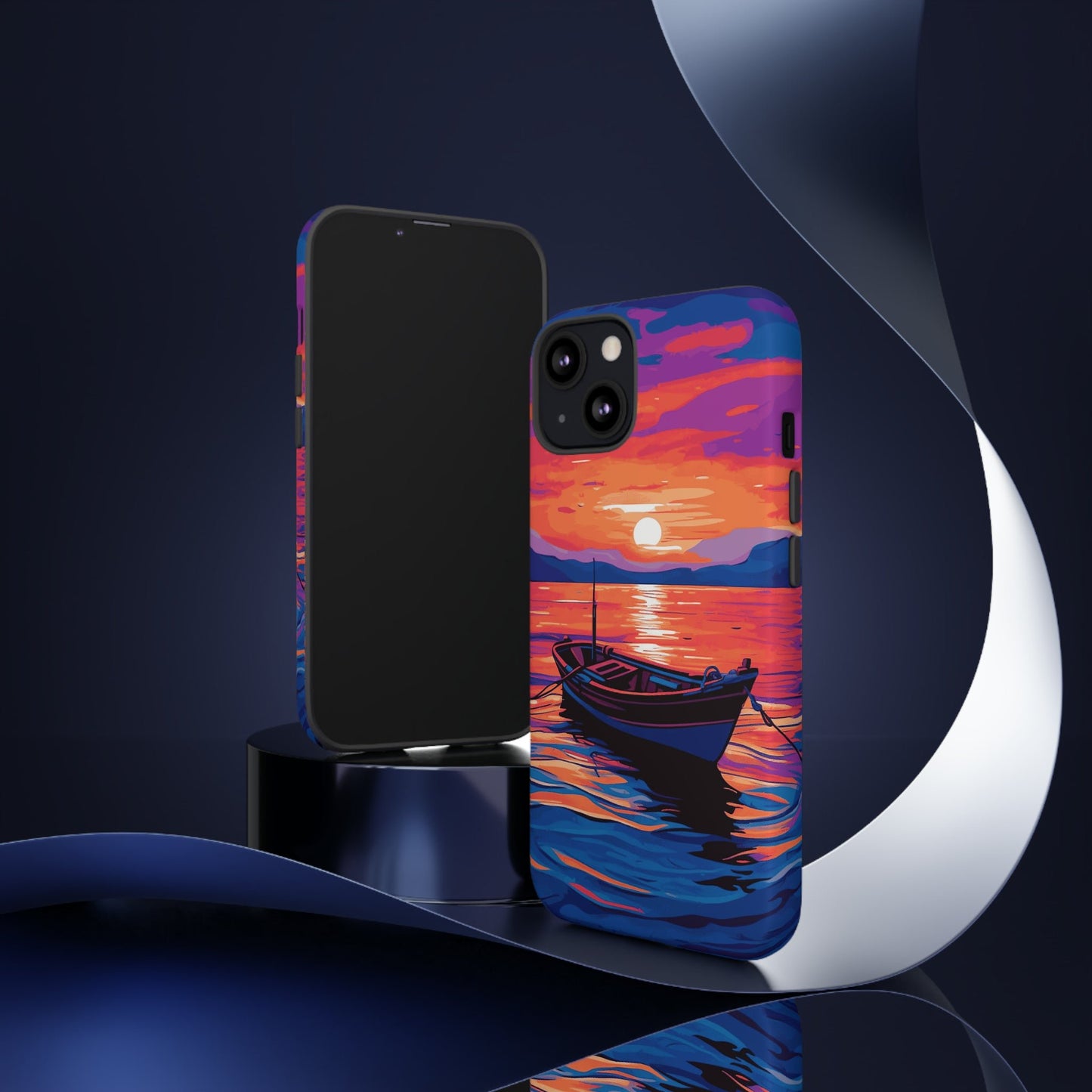 Boat With Sunset Tough Case - Colorwink