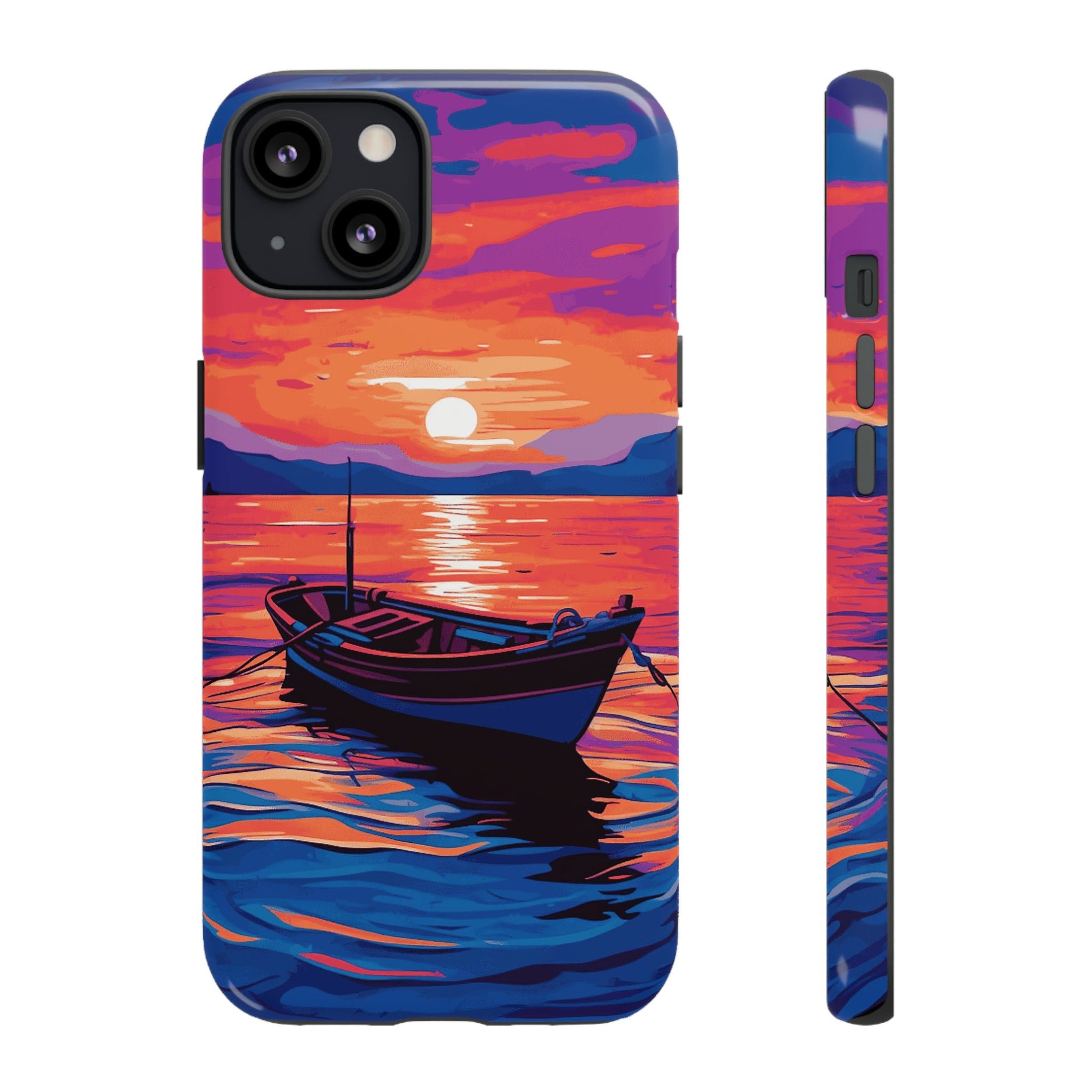 Boat With Sunset Tough Case - Colorwink