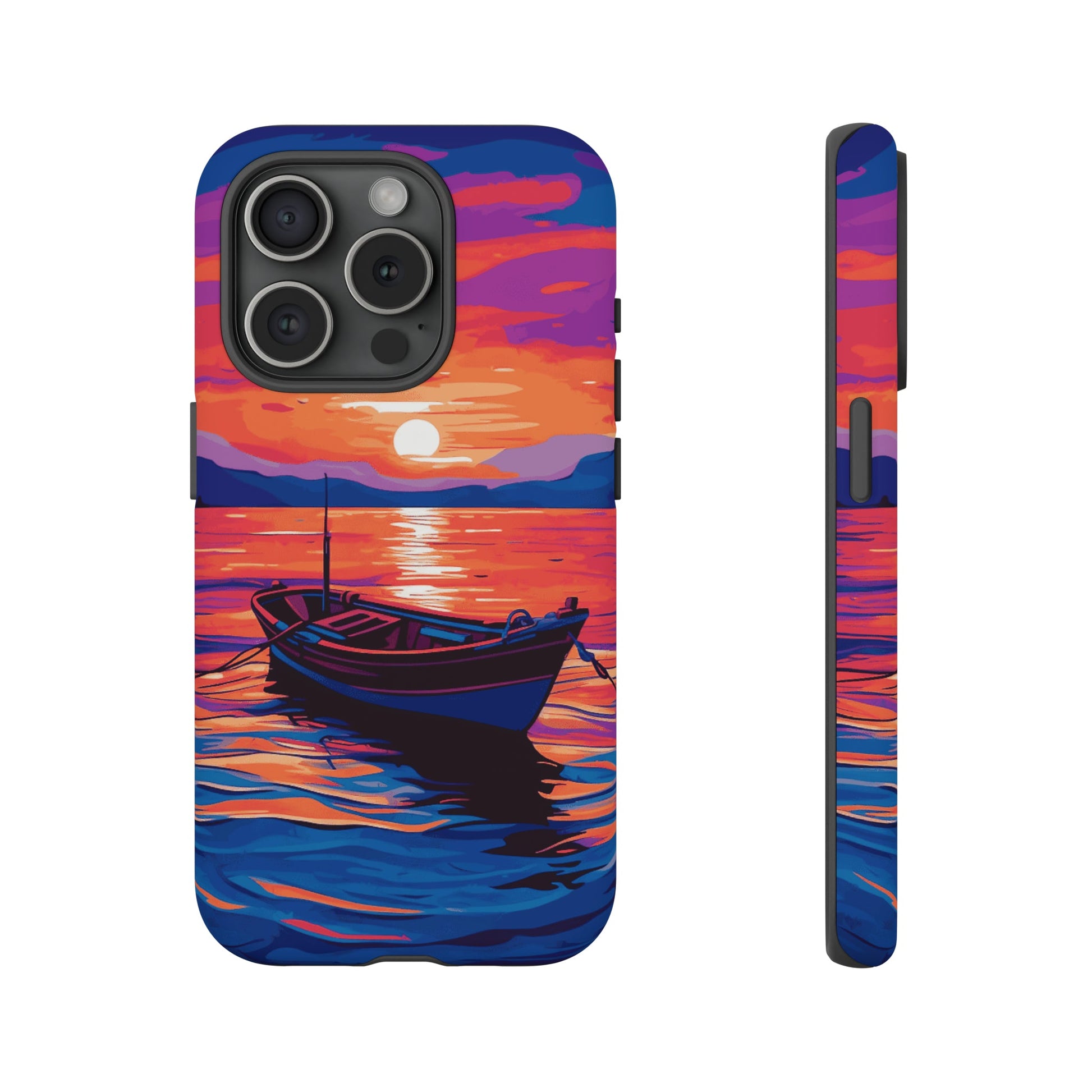 Boat With Sunset Tough Case - Colorwink