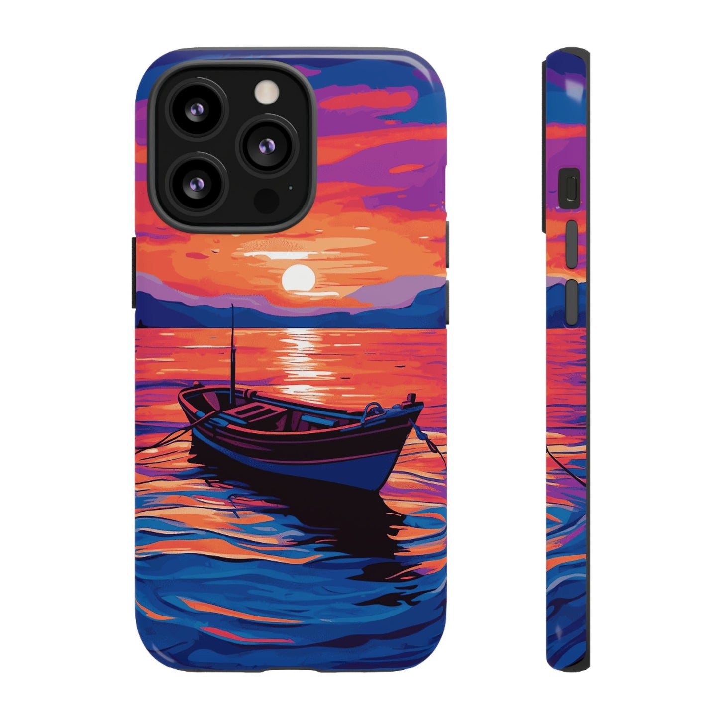 Boat With Sunset Tough Case - Colorwink