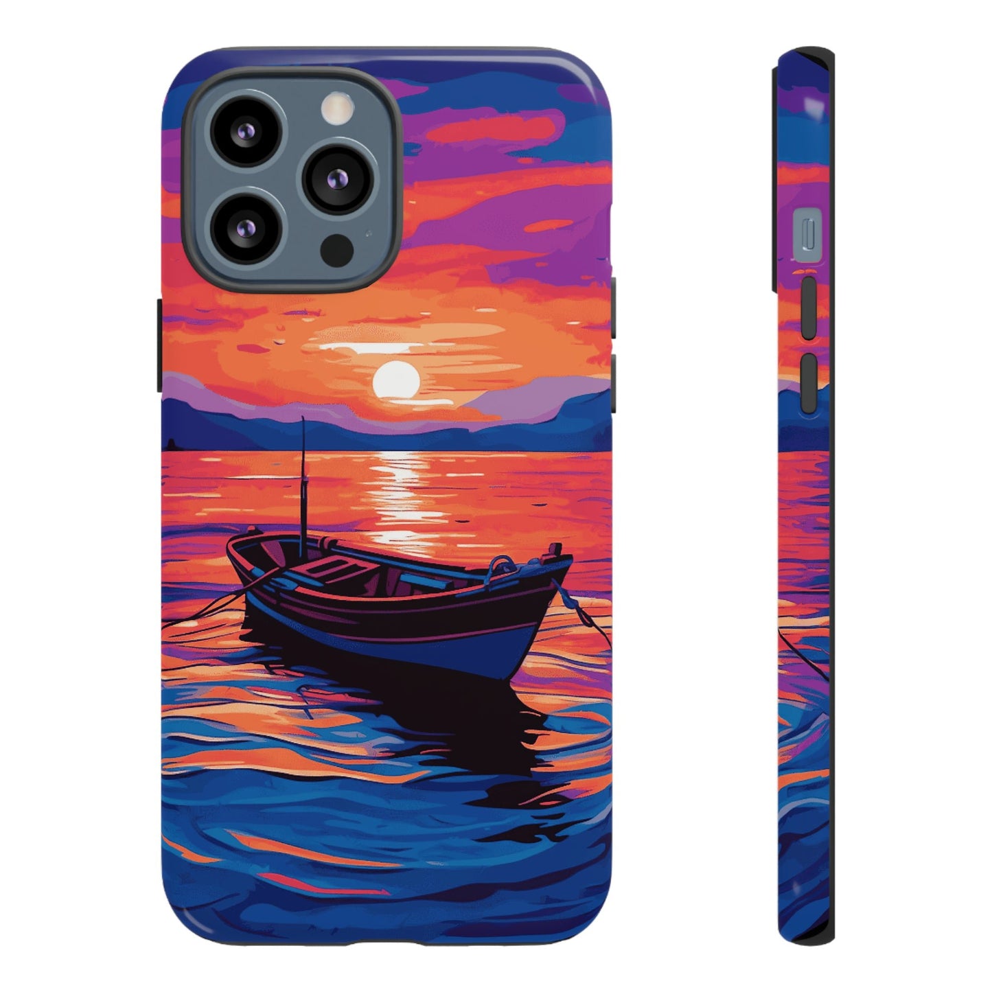 Boat With Sunset Tough Case - Colorwink