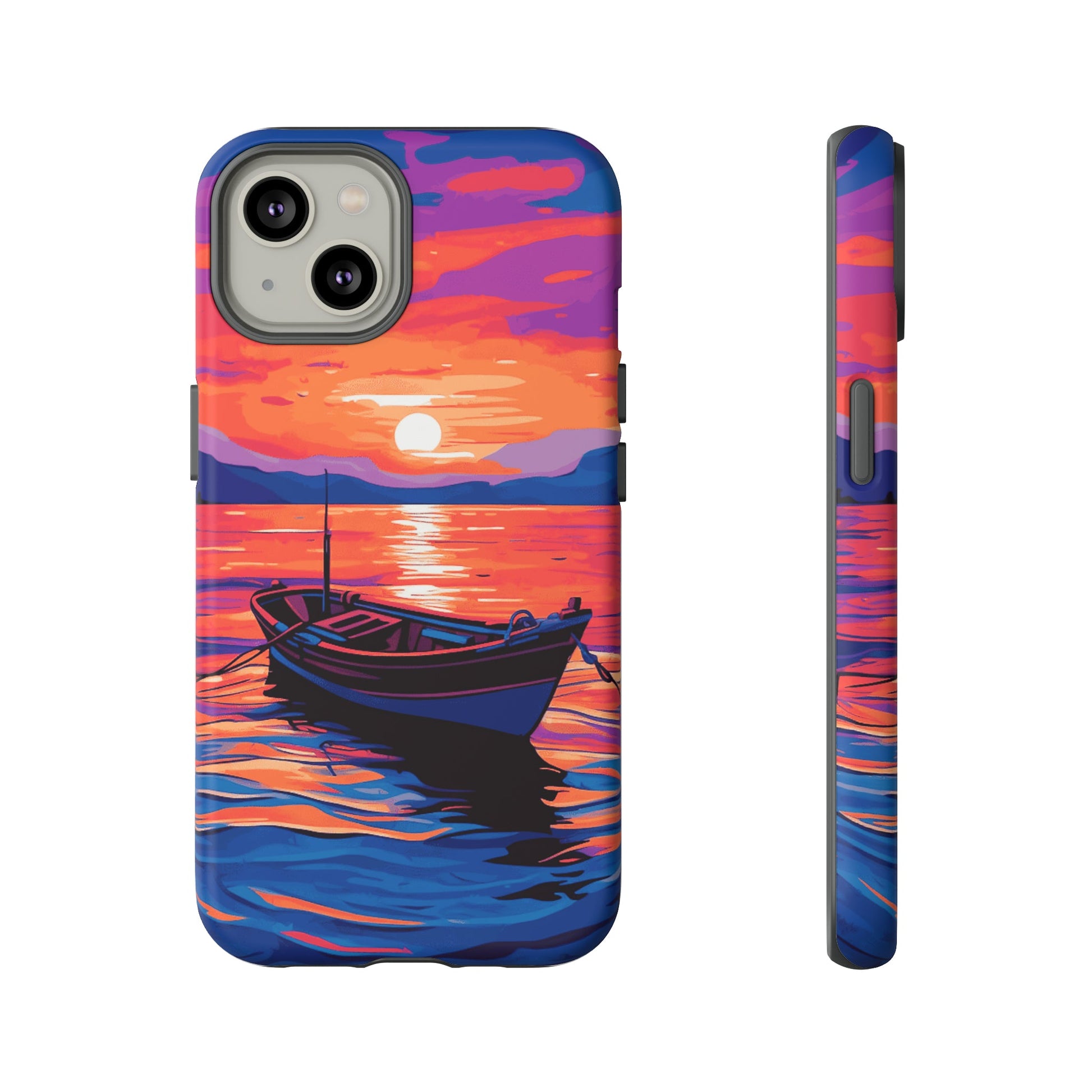 Boat With Sunset Tough Case - Colorwink