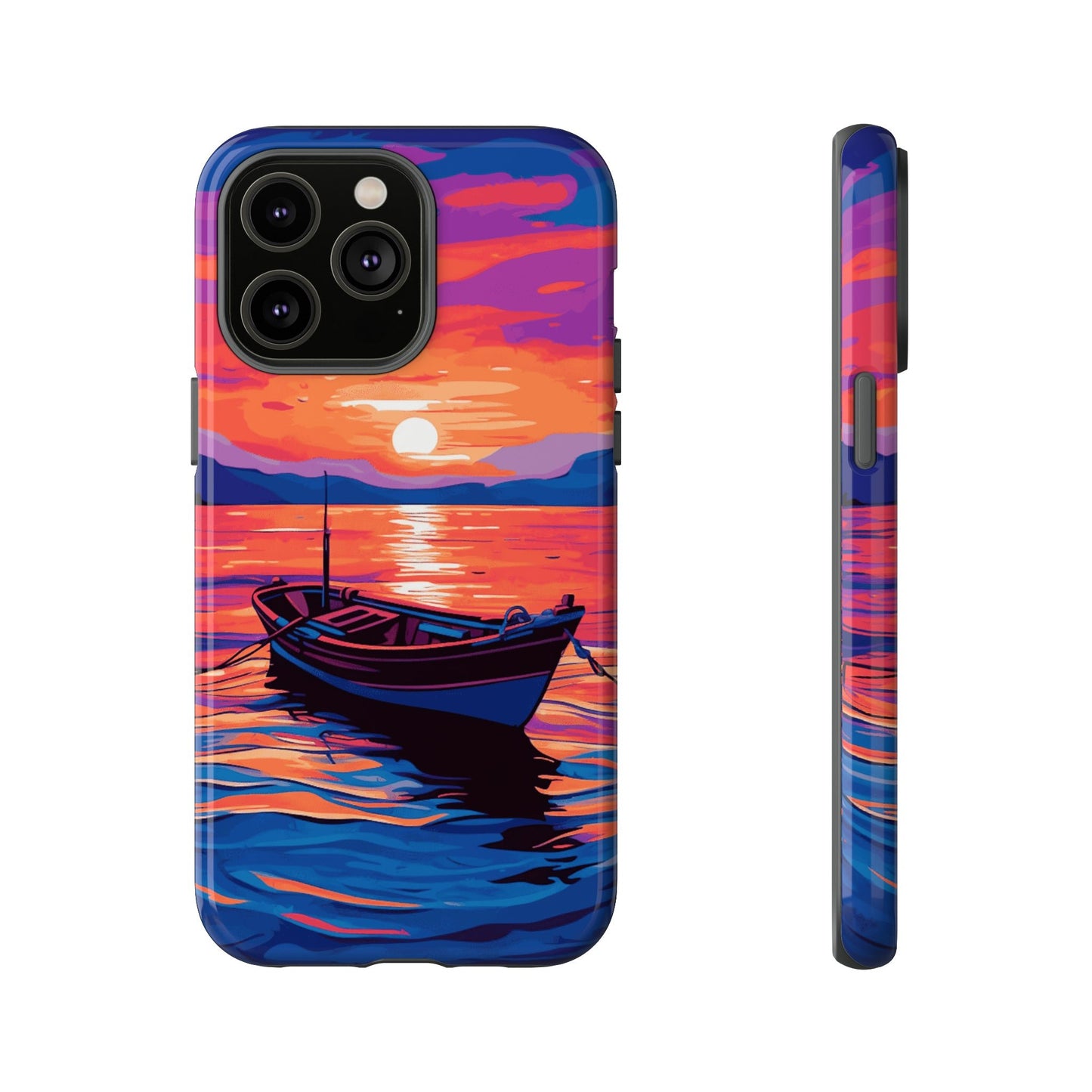 Boat With Sunset Tough Case - Colorwink