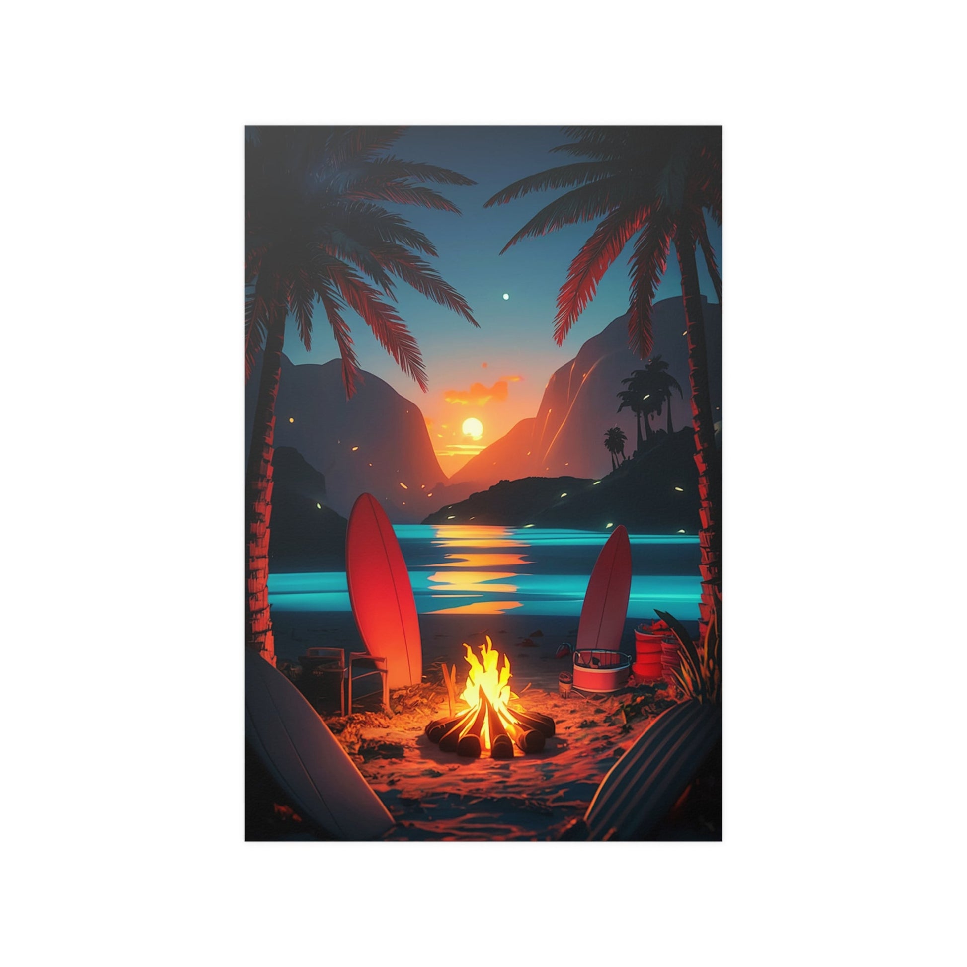 Campfire Art Poster - Colorwink