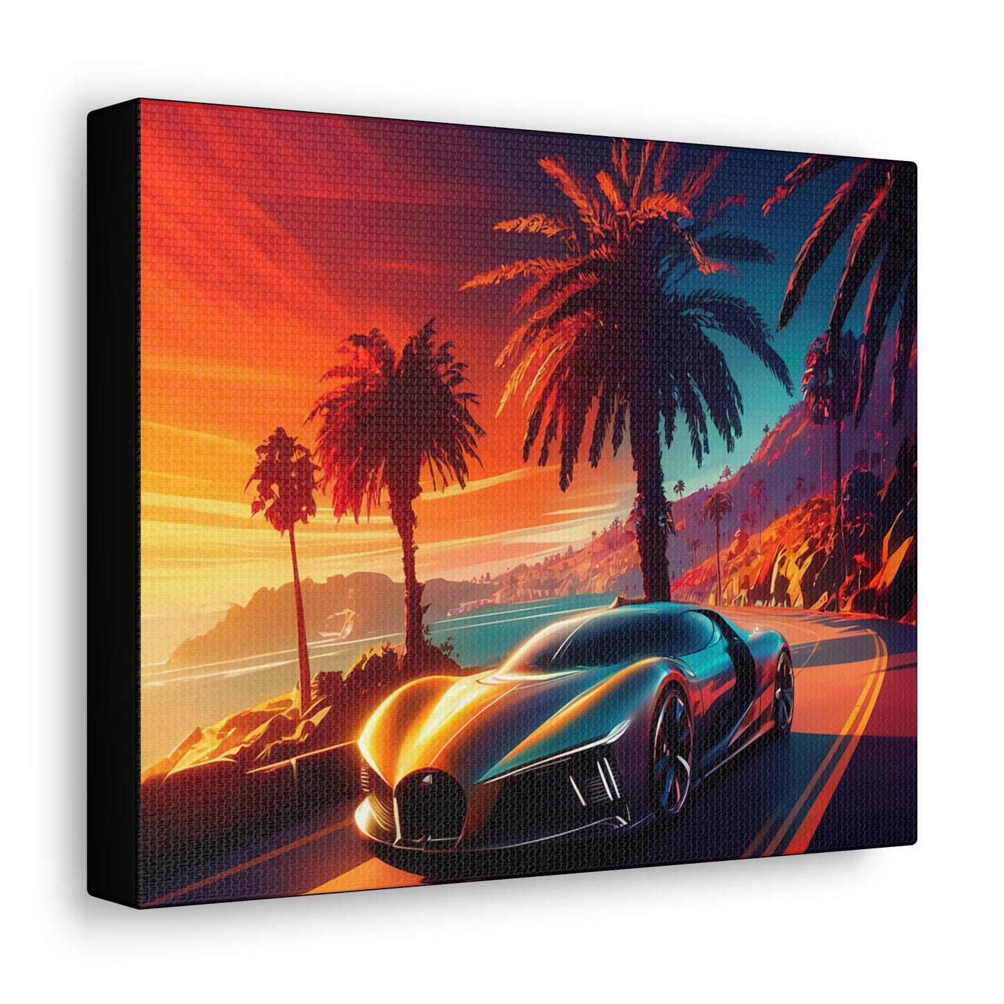 Car On Beach Art Canvas - Colorwink