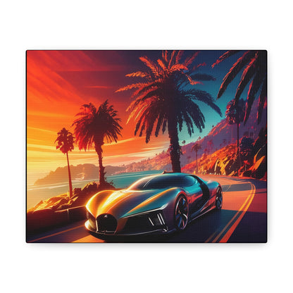 Car On Beach Art Canvas - Colorwink