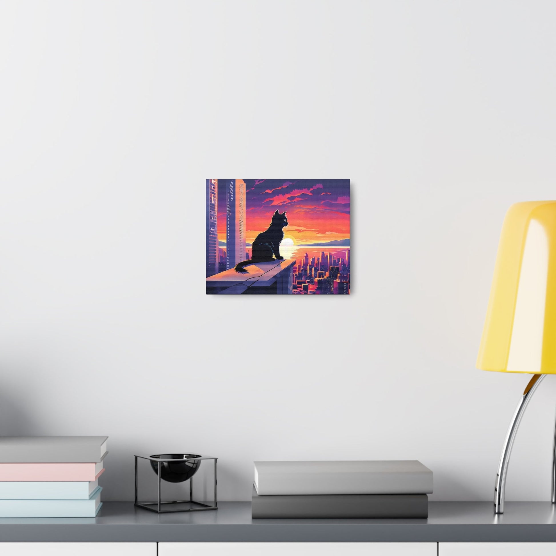 Cat at Sunset Canvas - Colorwink