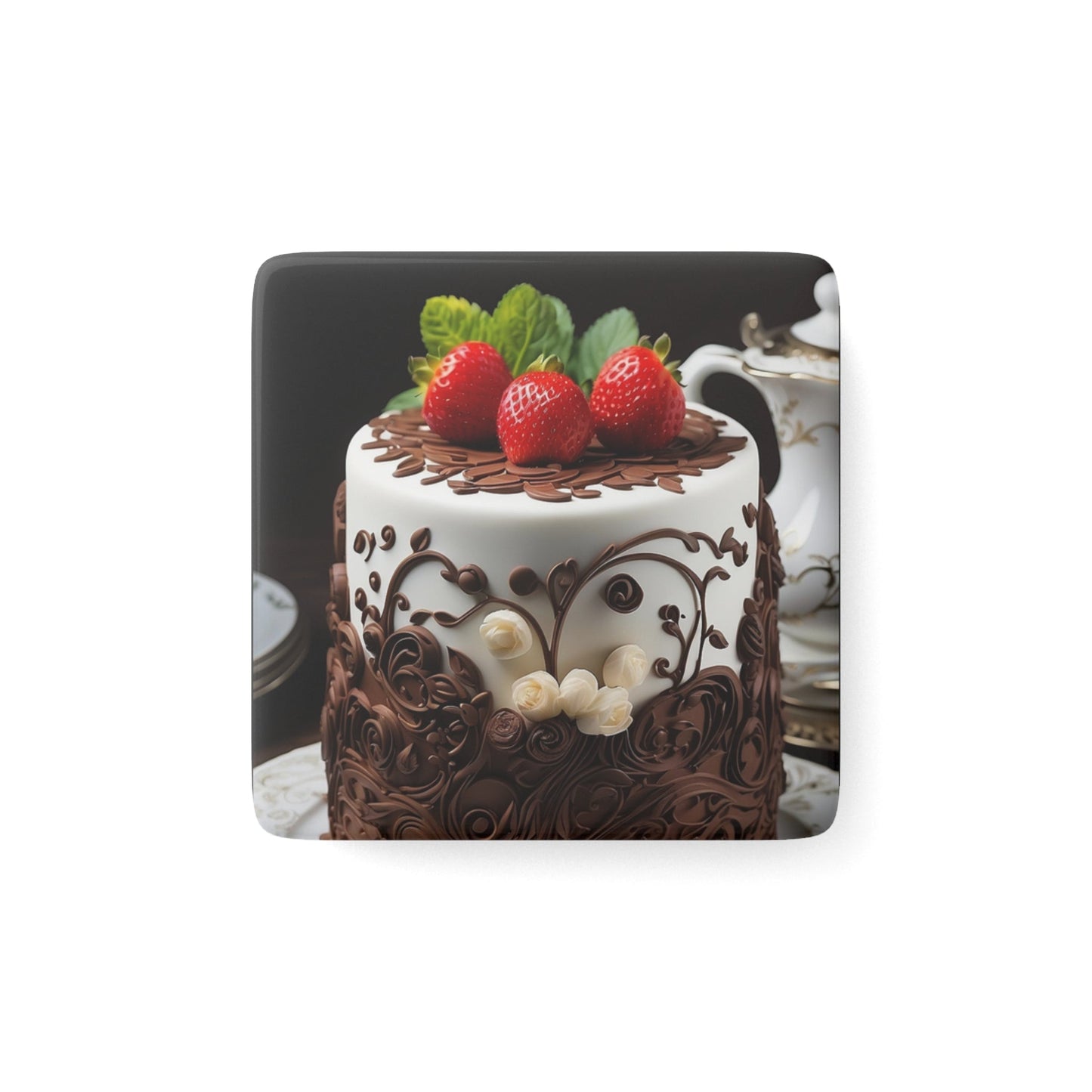 Chocolate Cake Fridge Magnet - Colorwink