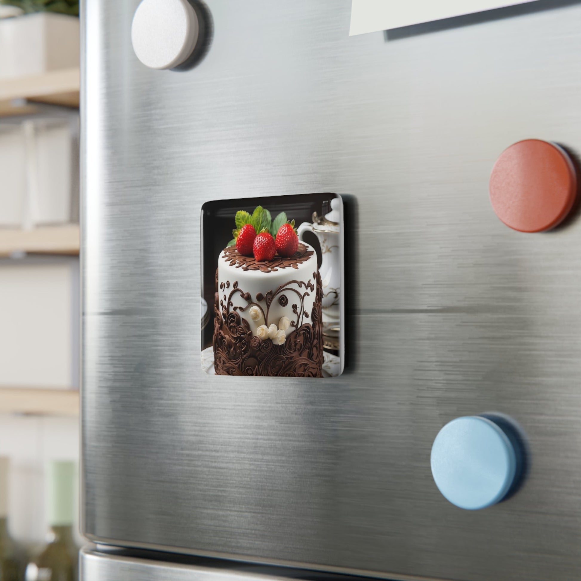 Chocolate Cake Fridge Magnet - Colorwink