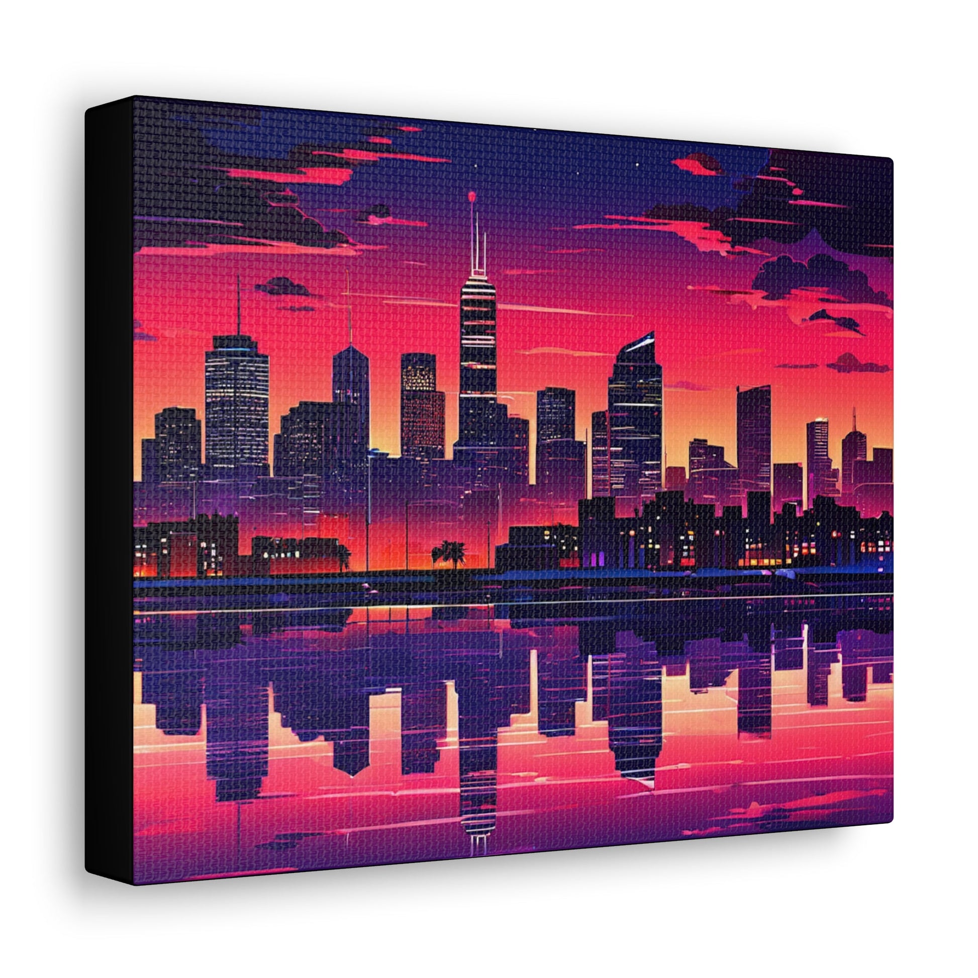 Cityscape in Reflection Canvas - Colorwink