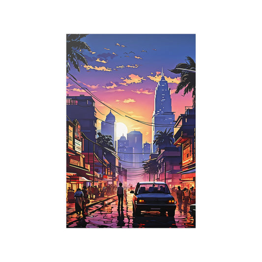 Cityscape Oil Painting Poster - Colorwink