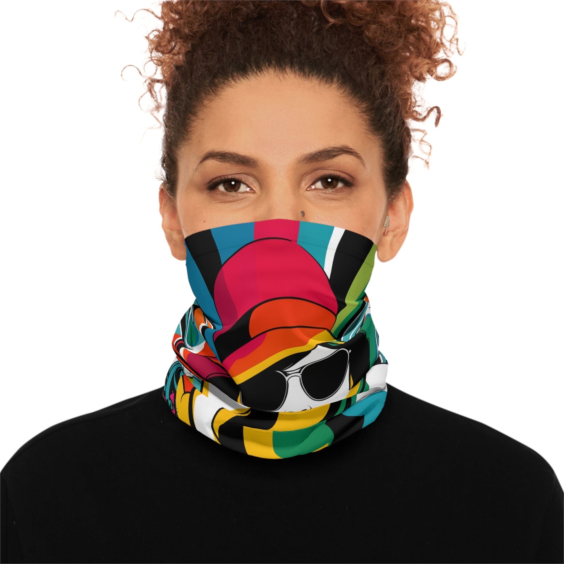 Colorful Woman Mural Neck Gaiter - Colorwink