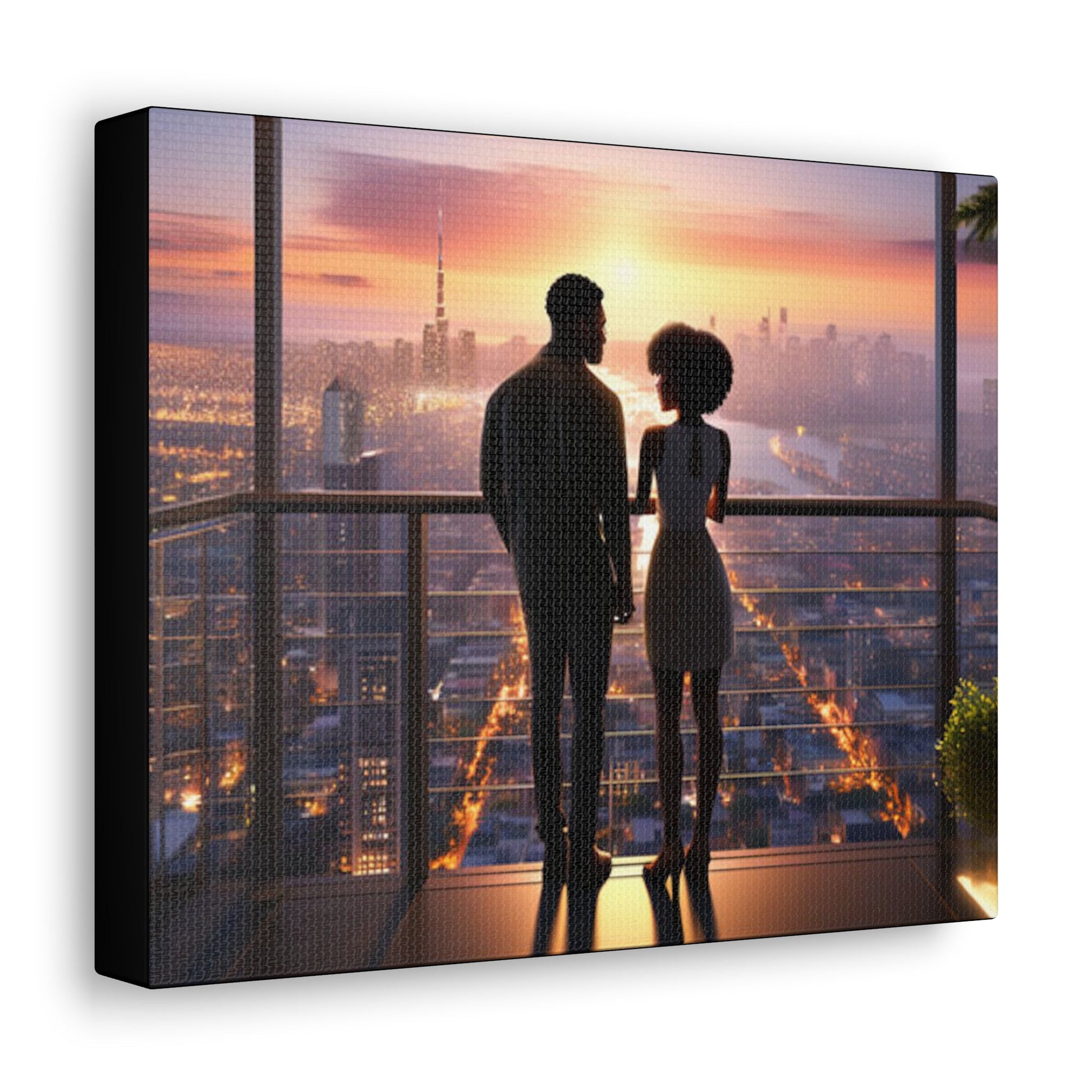 Couple in Balcony Canvas - Colorwink