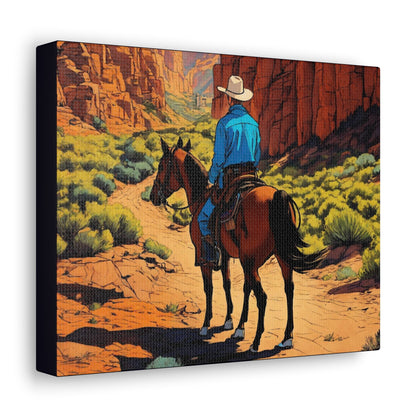 Cowboy Scenic View Canvas - Colorwink