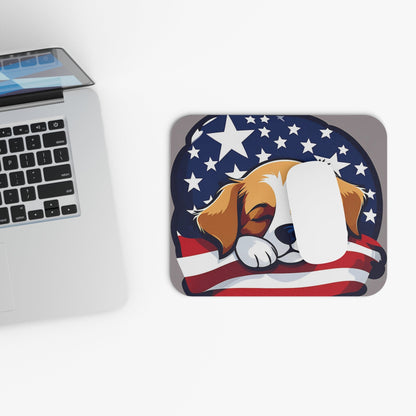 Cute Dog American Flag Mouse Pad - Colorwink