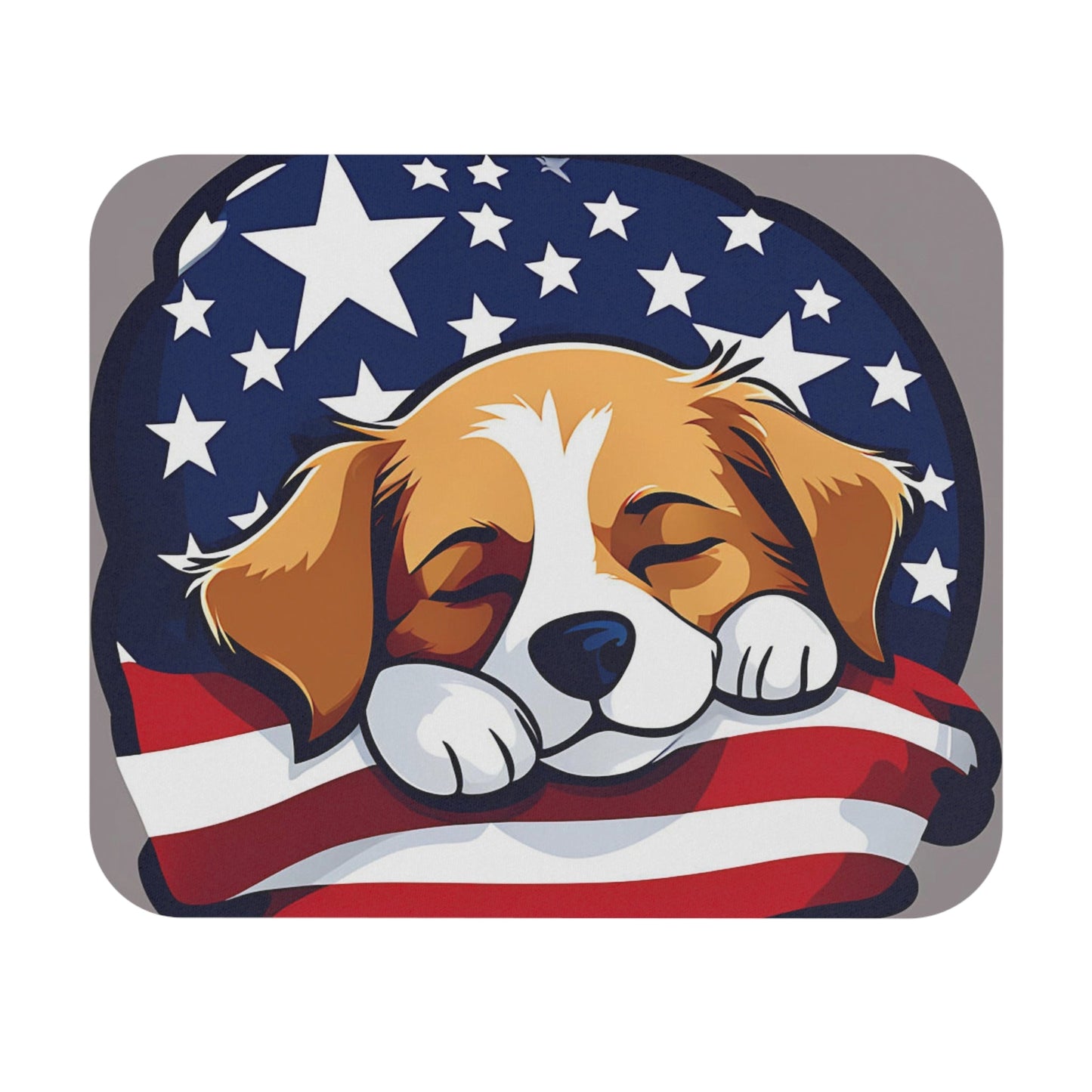 Cute Dog American Flag Mouse Pad - Colorwink