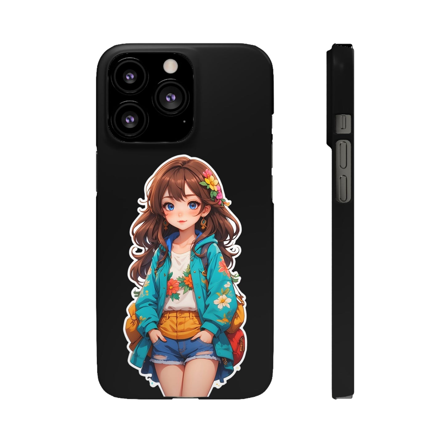 Cute Girl Sticker Snap Case - Colorwink