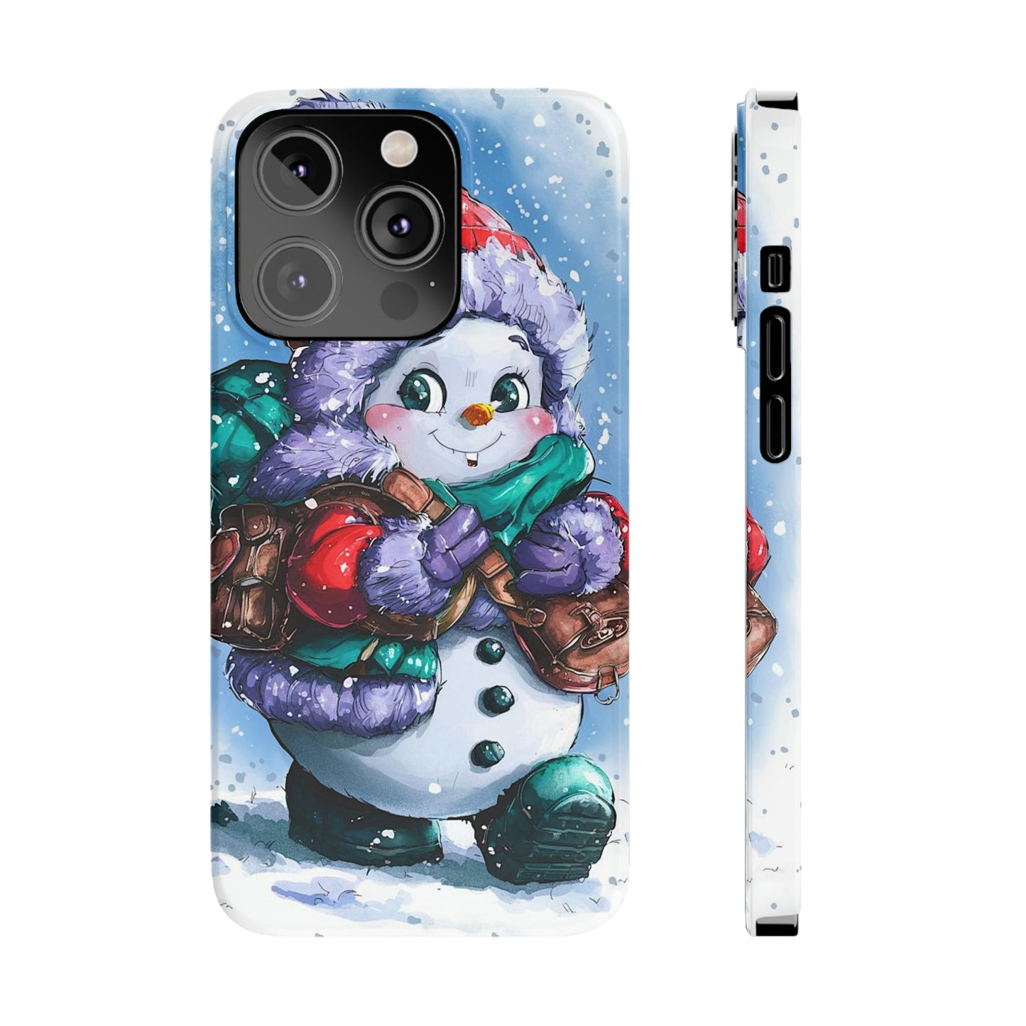 Cute Snowman Slim Phone Case - Colorwink