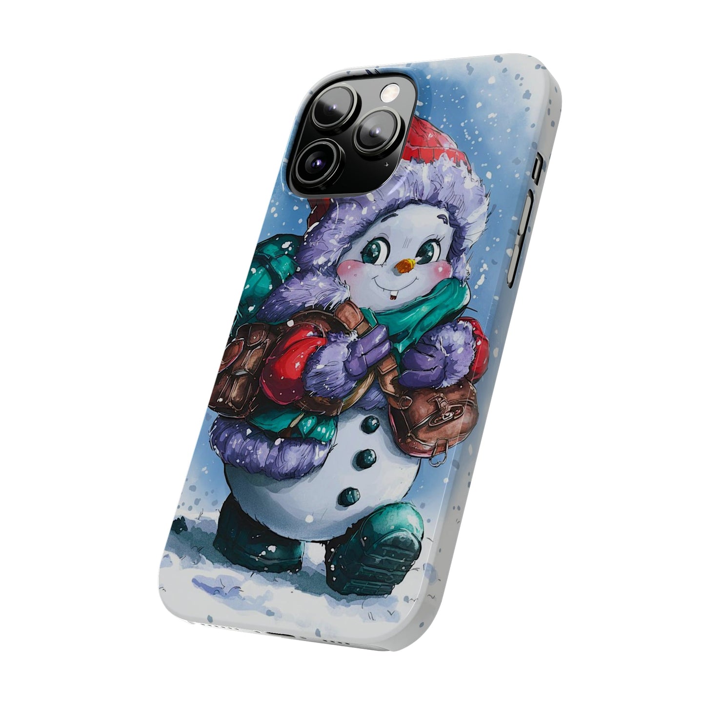 Cute Snowman Slim Phone Case - Colorwink